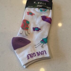 K. Bell Women's White and Purple golf Socks